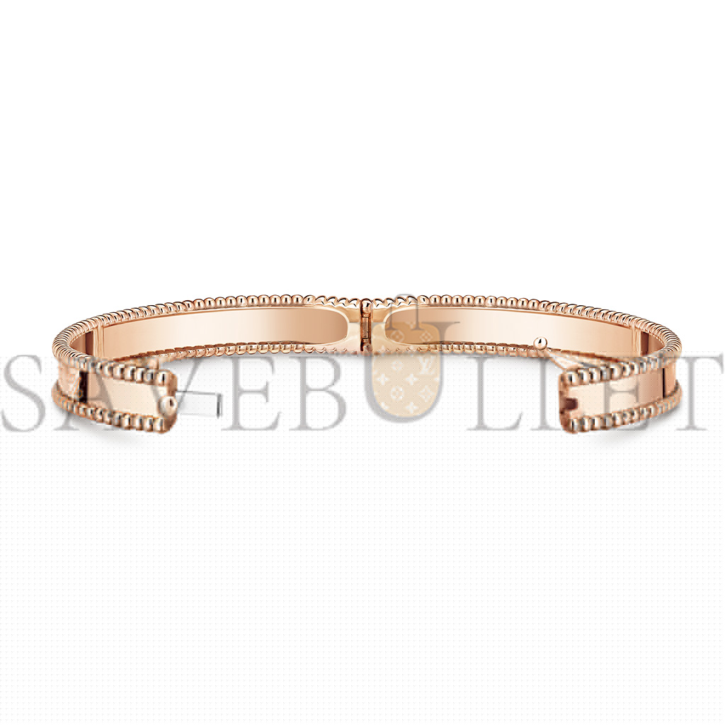 V*N CL*F arpels perlÉe signature bracelet, medium model - rose gold  vcarp3k700